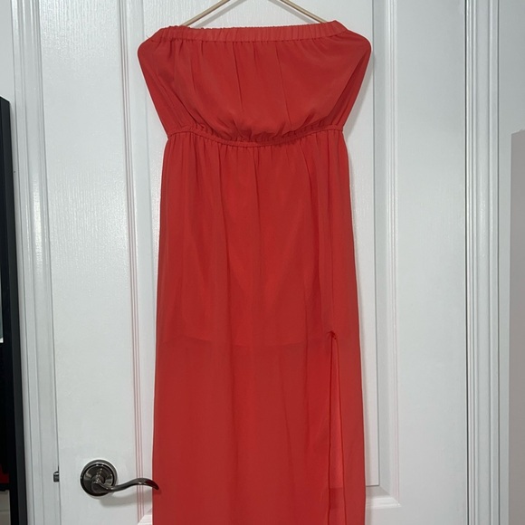 SALMON PINK, TUBE DRESS WITH INSERT SIZE SMALL - Picture 1 of 3